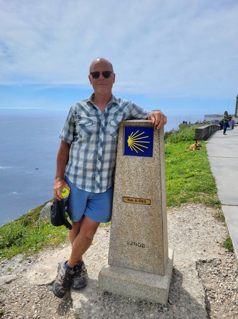 The 0,0 kilometer marker at Cabo Finisterre. The end of the Camino Finisterre and the end of the Camino de Santiago.